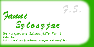 fanni szloszjar business card